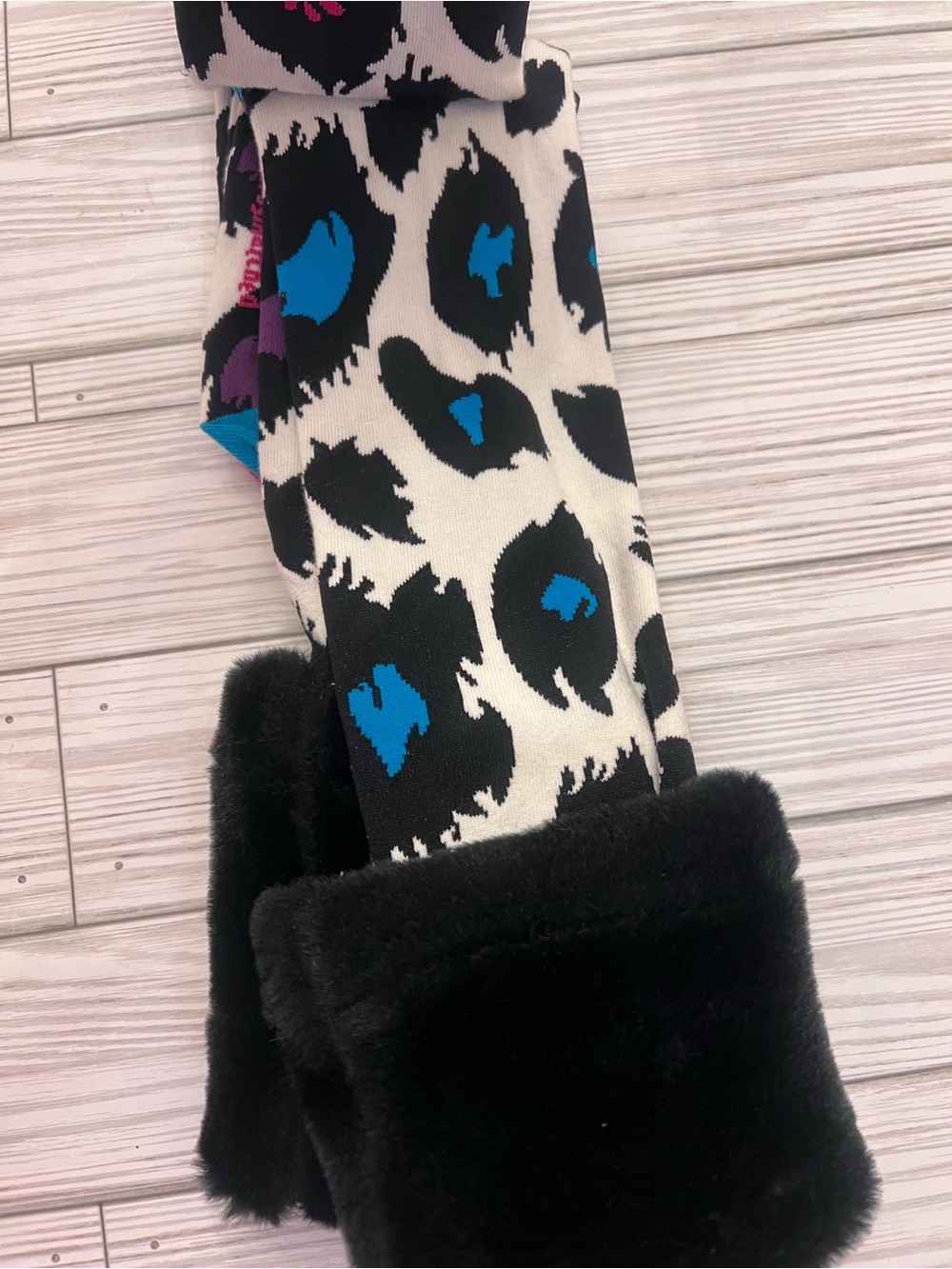 Little Miss Matched Leopard Print Fuzzy Socks - Picture 2 of 6